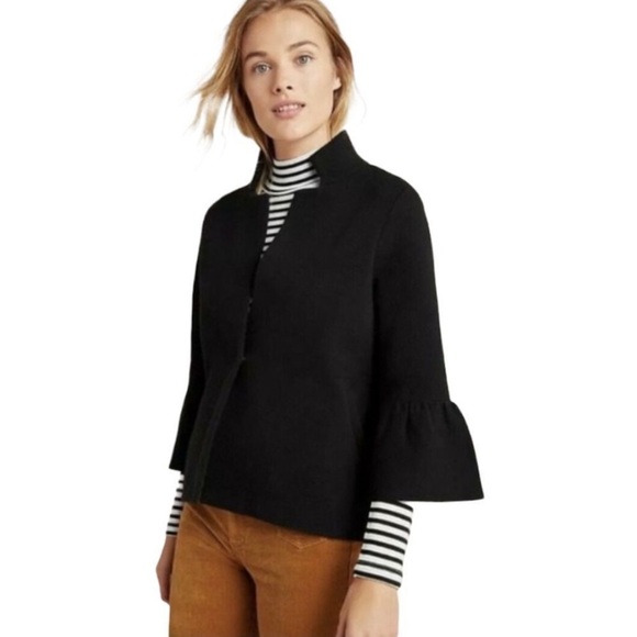 Anthropologie Small Knit Black Sweater Jacket Bell Sleeves - Picture 2 of 10